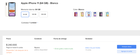 Apple iPhone 11 64 GB Blanco Libre