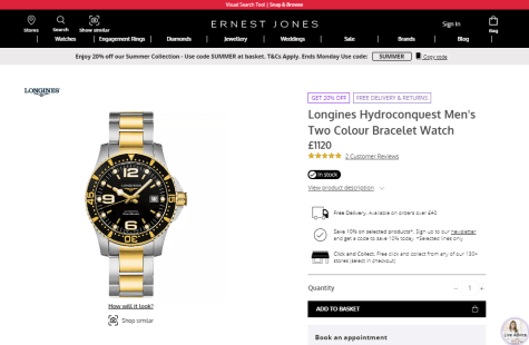 Longines Hydroconquest Men's Two Colour 