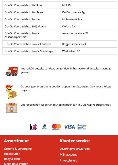 De Op = Op Voordeelshop leegverkoop is gestart! Aanbiedingen
