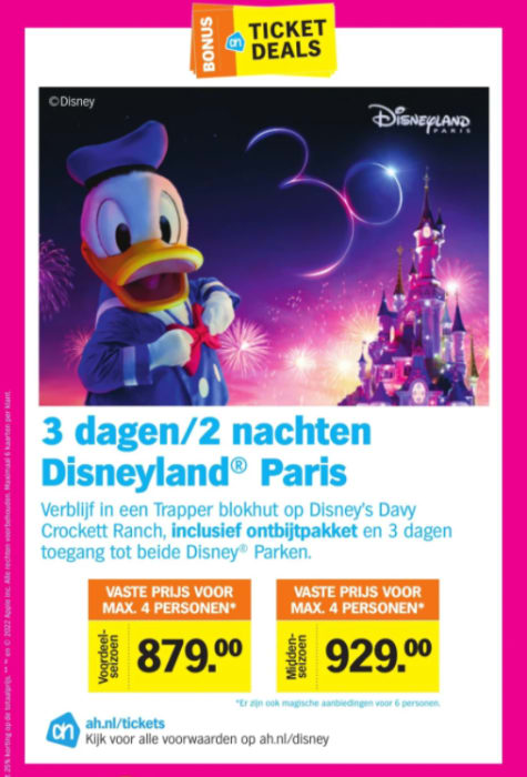 zaad Fonkeling Tot ziens Disneyland Parijs 4 personen voor 3 dagen/2nachten vanaf 879 euro