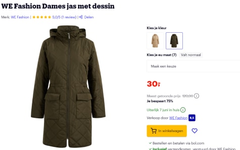 Vervolgen De controle krijgen Panter WE Fashion dames jas voor €30 bij Bol.com