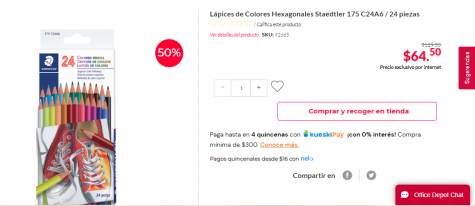 Oferta en lápices de colores hexagonales por $ en Office Depot