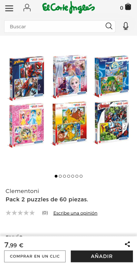 Packs de 2 puzzles de 20 piezas a 60 piezas por solo 7,99€ el pack de 2