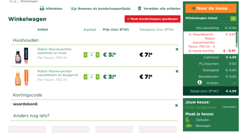 Prijsfout?! Plus Waardebonnen: o.a. 4 x Robijn wasverzachter voor €4,99 Aanbiedingen