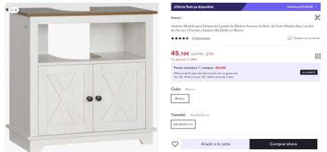 kleankin mueble para debajo del lavabo de madera armario bajo lavabo armario  de baño de suelo