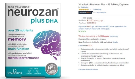 Vitabiotics Neurozan Plus 56 Tablets And Capsules For 13 02