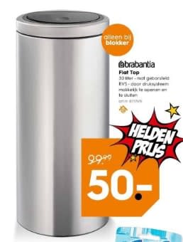 fluctueren Beven Eigenaardig Brabantia Touch Bin Flat Top 30 l voor €50