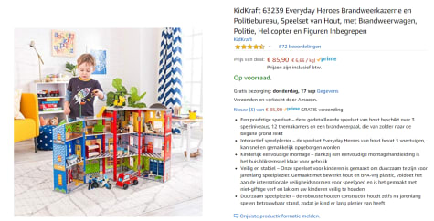 betalen in de tussentijd Stier Kidkraft Jongens Poppenhuis Everyday Heroes voor €85,90