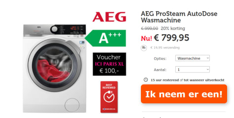 gevechten limiet kans AEG L7FENQ96 - 7000 serie - AutoDose - Wasmachine voor €799