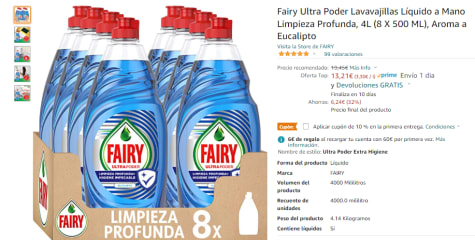 Fairy Ultra Poder Extra Higiene Lavavajillas Mano en Aromas