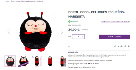 Dormi Locos - Peluche tiburón pequeño, Peluches Tv