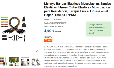 MENNYO Gomas Elasticas Musculacion, Gomas Cintas Elasticas Fitness