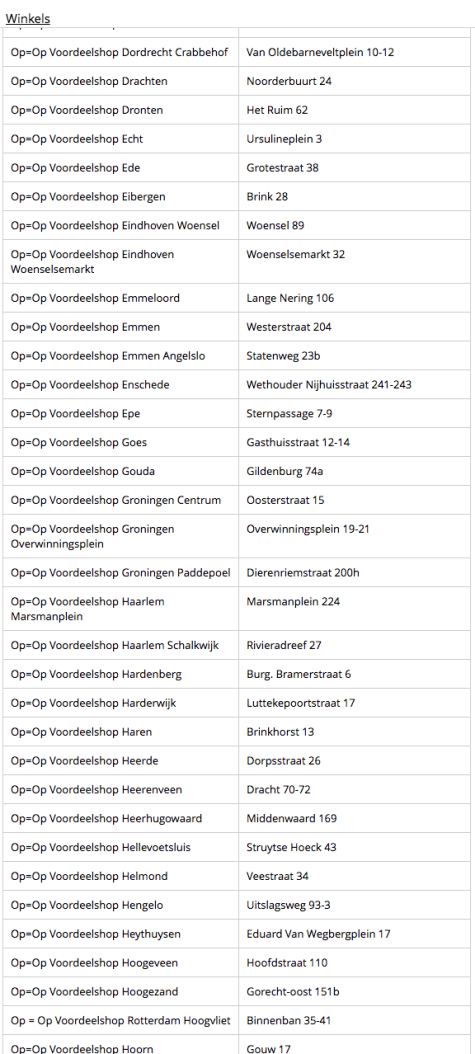 De Op = Op Voordeelshop leegverkoop is gestart! Aanbiedingen