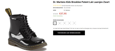 cijfer Bewust worden Commandant Dr. Martens Kids Brooklee Patent Lak Laarsjes voor €37,95