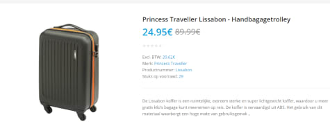 Traveller Lissabon handbagagetrolley voor