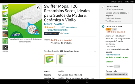 Pack 120 recambios mopa Swiffer »