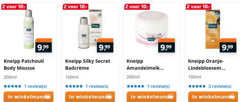 Alle Kneipp producten 2 voor €10 Aanbiedingen