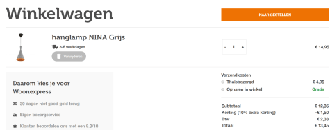 Hanglamp NINA voor €13,45 Aanbiedingen