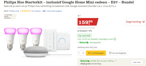 philips hue starter kit google home mini