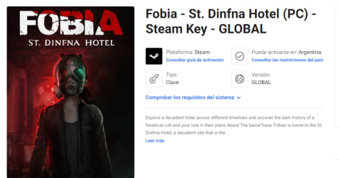 Buy Fobia - St. Dinfna Hotel (PC) - Steam Key - GLOBAL - Cheap - !