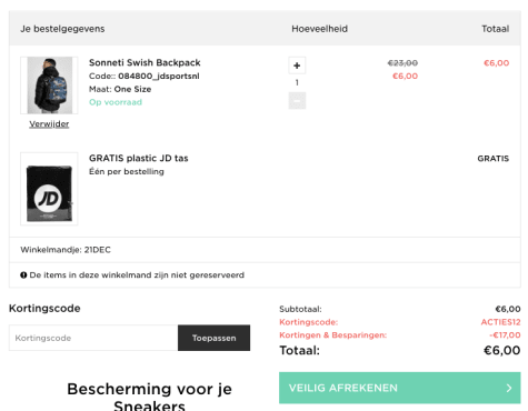 Diverse Sonneti backpacks voor €6