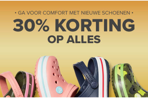 30% korting op alle Crocs