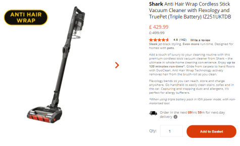 Shark Anti Hair Wrap Cordless Stick 