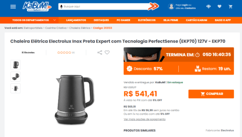 Chaleira Elétrica Electrolux Expert EKP70)