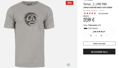 Camisetas ternua hombre forum sale