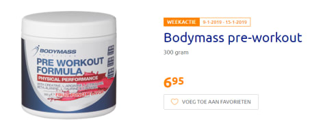 Bodymass Pre Workout Voor 6 95