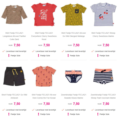 50% korting op Feetje baby/kinderkleding bij Van Asten Babysuperstore