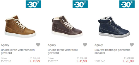30% korting op Agaxy kinderschoenen