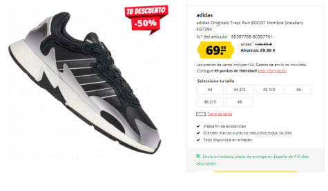 para Hombre Tresc Run BOOST por 69.95€ en Deporte-Outlet