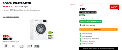 Integraal Als reactie op de lava Bosch WAT28542NL Serie 6 - Wasmachine voor €449