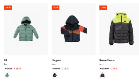 Merk winterjassen voor kids met 70% bij Happy Bee