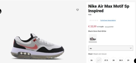 Nike Air Max Motif sneakers voor €33,99 bij Footlocker