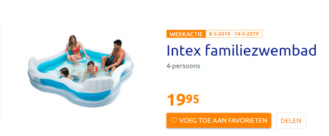 Pelagisch Overredend tent Intex Familie Lounge Zwembad incl. 4 zitjes voor €19,95