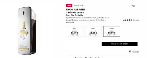Paco Rabanne 1 Million Lucky Eau De Toilette 200ml por solo 59,99€