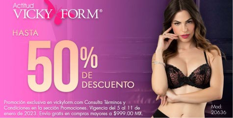 Hasta 50% de descuento en seleccionados en Vicky Form