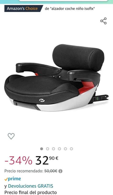 Innovaciones MS 837 - Elevador de Coche Grupo 3 Con Isofix y Respaldo por  32,90€.