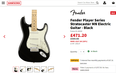 fender stratocaster dawsons