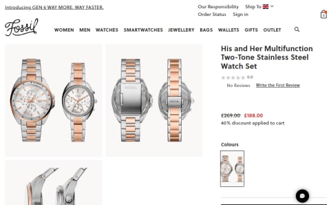 Fossil His and Her Multifunction Two-Tone Stainless Steel Watch Set Just  For £ at Fossil