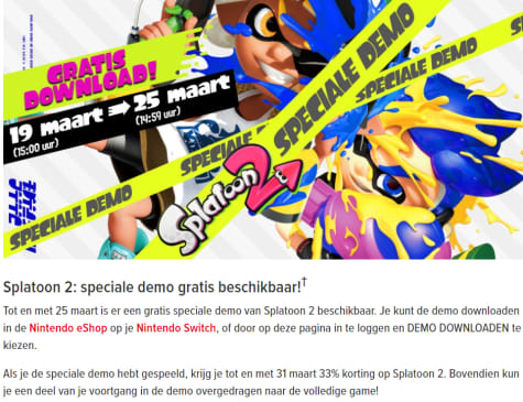 Splatoon 2 gratis te spelen op Nintendo Switch Aanbiedingen Splatoon 2 gratis te spelen op Nintendo Switch Aanbiedingen