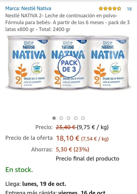 Pack de 3 Leche de continuación Nestlé NATIVA 2 »