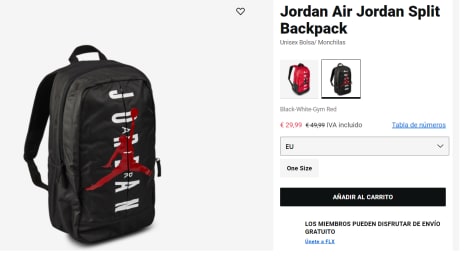 Mochila Nike Jordan Split Backpack por 29.99€ Foot Locker