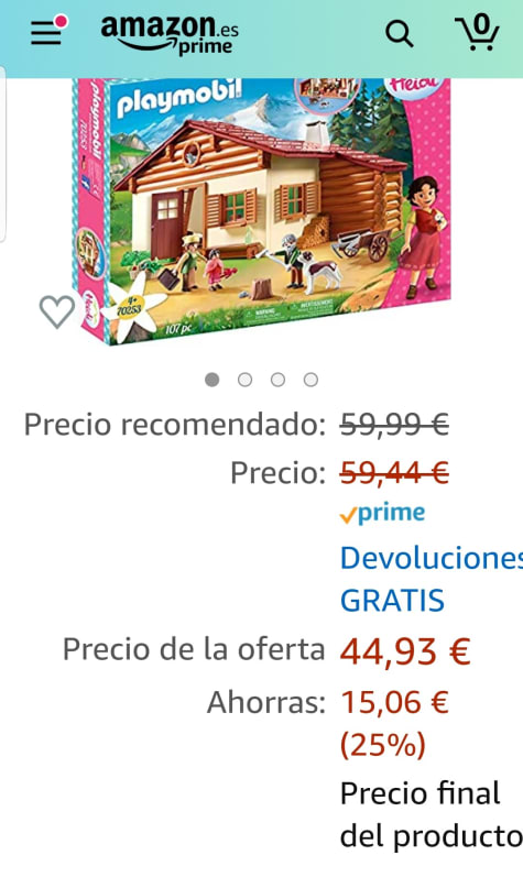 Playmobil Heidi en La Cabaña de Los Alpes por 44,93€.