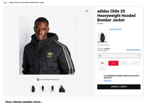 Automático milicia Betsy Trotwood Adidas Chile 20 Heavyweight Hooded Bomber Jacket a solo 79,99€