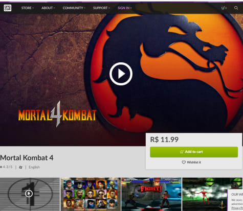 Jogue Mortal Kombat 4 gratuitamente sem downloads