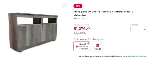 Mesa para TV por $ en Office Depot