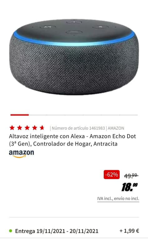 Echo Dot (3.ª gen) - Altavoz inteligente con Alexa